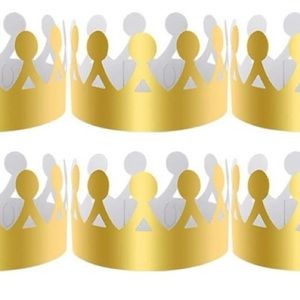 SIQUK 27 Pieces Golden Paper Crown Hats King Crowns for Party and Celebration